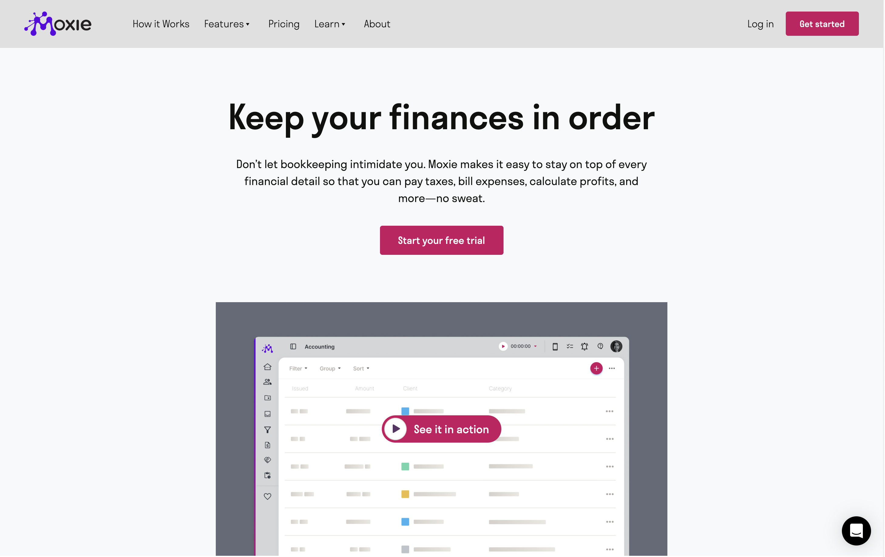 Moxie Accounting Software Website